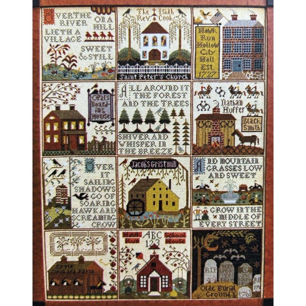 The Village Of Hawk Run Hollow Cross Stitch Pattern By Carriage House Samplings